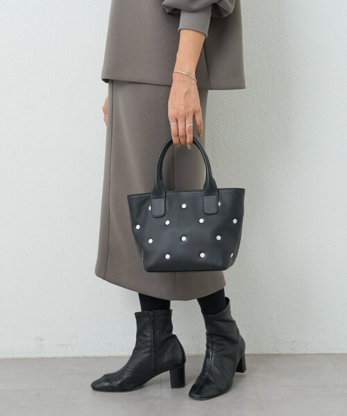 BEARDSLEY（ビアズリー） トートバッグ 「本革」ドット刺繍バッグ/小