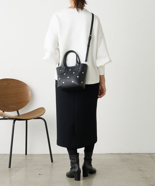 BEARDSLEY（ビアズリー） トートバッグ 「本革」ドット刺繍バッグ/小