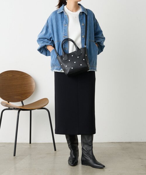 BEARDSLEY（ビアズリー） トートバッグ 「本革」ドット刺繍バッグ/小