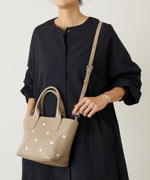 BEARDSLEY（ビアズリー） トートバッグ 「本革」ドット刺繍バッグ/小