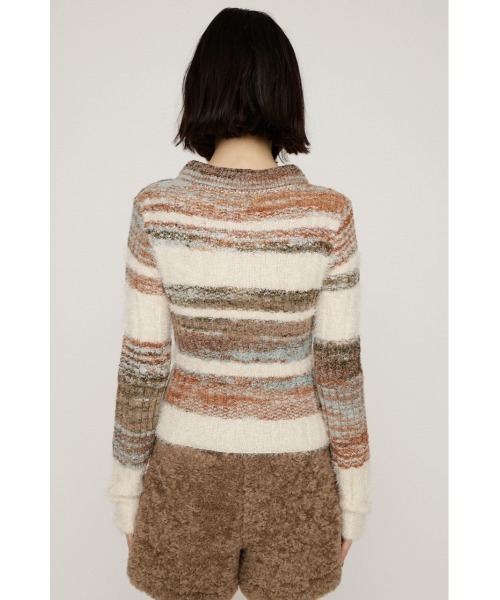 SLY（スライ） ニット セーター SHAGGY MIX FRONT ZIP TOPS シャギー