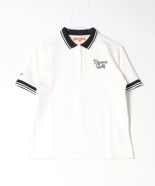 「BEAMS GOLF」 半袖ポロシャツ MEDIUM オフホワイト レディースの画像