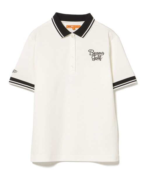 「BEAMS GOLF」 半袖ポロシャツ MEDIUM オフホワイト レディースの画像