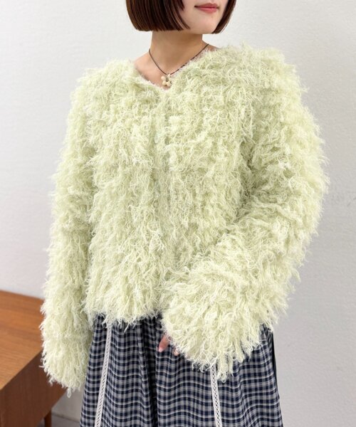 w closet（ダブルクローゼット） カーディガン モシャモシャニット