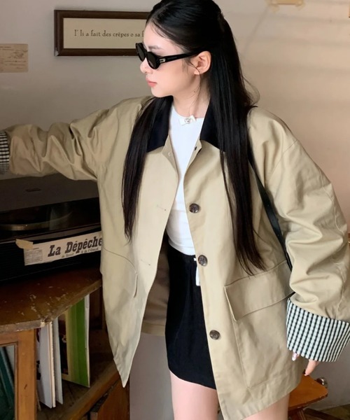 ドッグデプト ジャンバー　トレンチコート　ニット　シャツ　シャツ　福袋 Finjack（フィンジャック）高密度ウールギャバジン ネイビーダブル