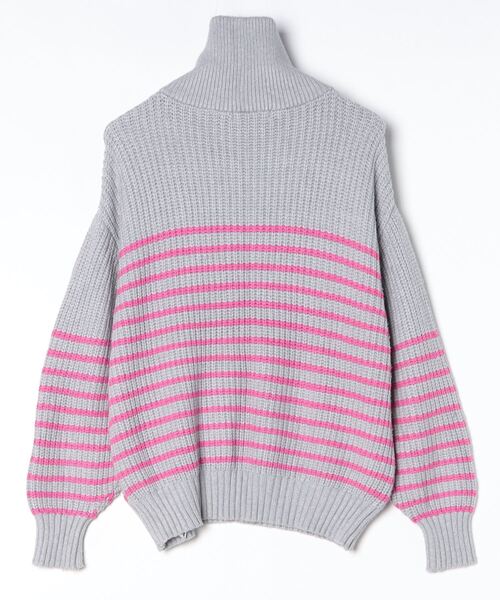 Rodeo Crowns（ロデオクラウンズ） ボーダー柄長袖ニット FREE ピンク