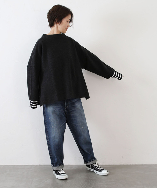 「JOURNAL STANDARD LUXE」 長袖ニット FREE チャコールグレー レディース_画像7