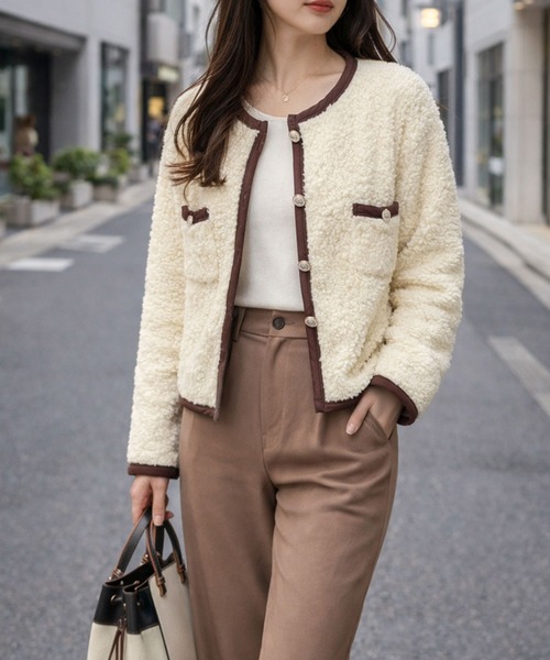 Amulet（アミュレット） ジャケット ノーカラージャケット あたたか