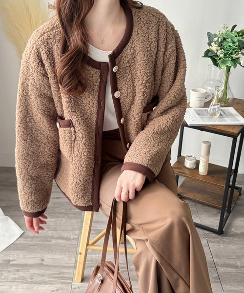 Amulet（アミュレット） ジャケット ノーカラージャケット あたたか