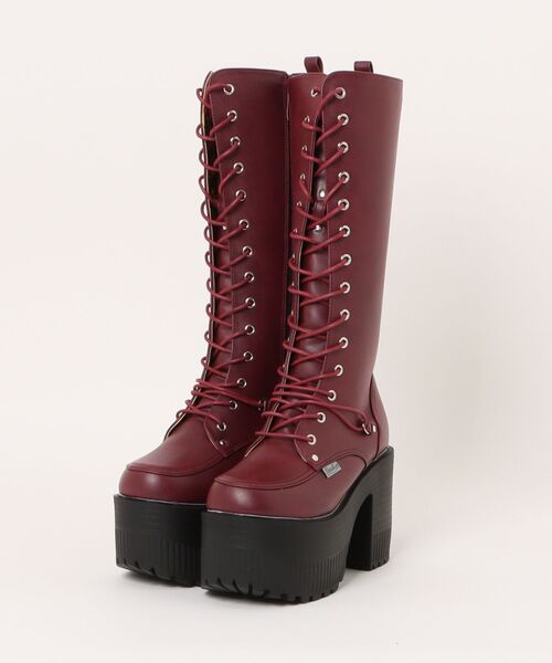 YOSUKE（ヨースケ） ブーツ 「YOSUKE」厚底チャンキーヒールレース