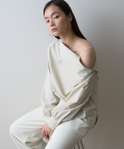 「EMMA　ROUGE VIF」 長袖ブラウス フリー ホワイト レディース_画像4