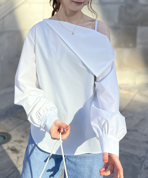 「EMMA　ROUGE VIF」 長袖ブラウス フリー ホワイト レディース_画像6