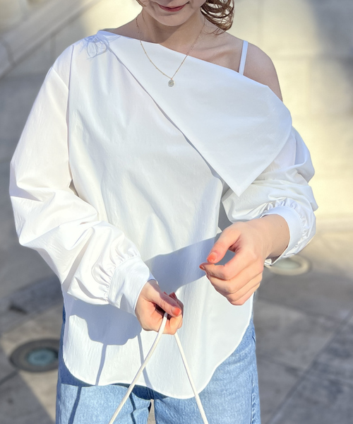 「EMMA　ROUGE VIF」 長袖ブラウス フリー ホワイト レディース_画像7