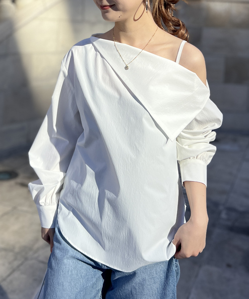 「EMMA　ROUGE VIF」 長袖ブラウス フリー ホワイト レディース_画像8