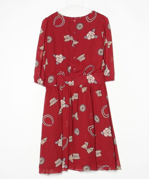 M'S GRACY（エムズグレイシー） 花柄7分袖ワンピース 40 レッド