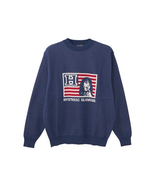 HYSTERIC GLAMOUR MICHIGAN ORIGINAL ニット HYSTERIC GLAMOUR（ヒステリックグラマー） 長袖ニット X-LARGE