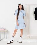 靴下 「抗菌防臭」レイヤード風クルーソックス1...の詳細画像1