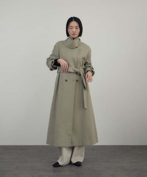 美品ほぼ未使用【salon adam et ropé】リネンライクロングコート SALON adam et rope'（サロン アダム エ ロペ） トレンチコート コート