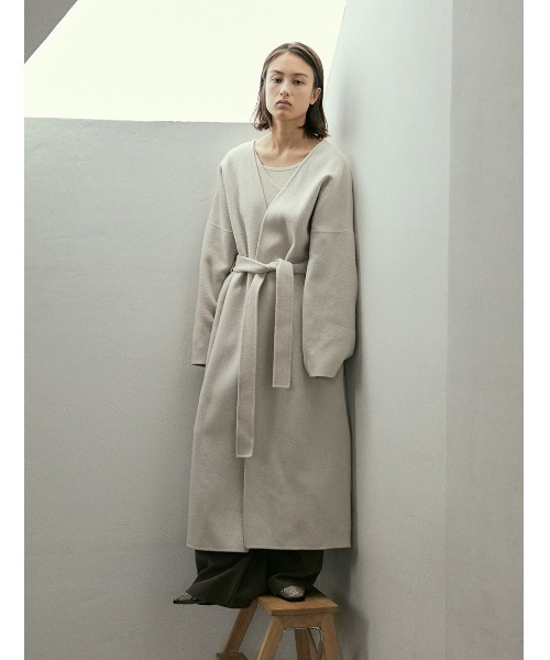 「ISOOK」 ノーカラーコート FREE アイボリー レディース_画像3