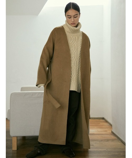 「ISOOK」 ノーカラーコート FREE アイボリー レディース_画像4