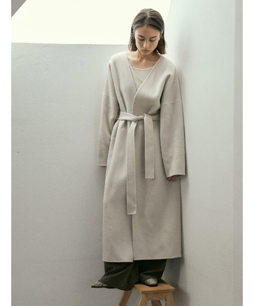 「ISOOK」 ノーカラーコート FREE アイボリー レディース_画像5