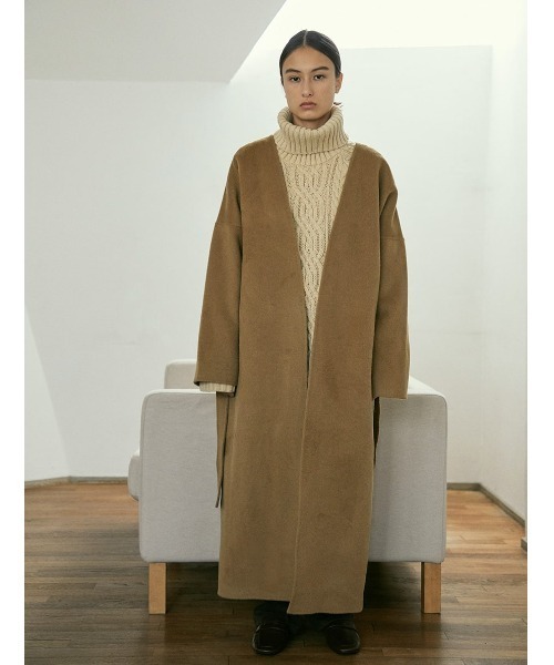 「ISOOK」 ノーカラーコート FREE アイボリー レディース_画像6