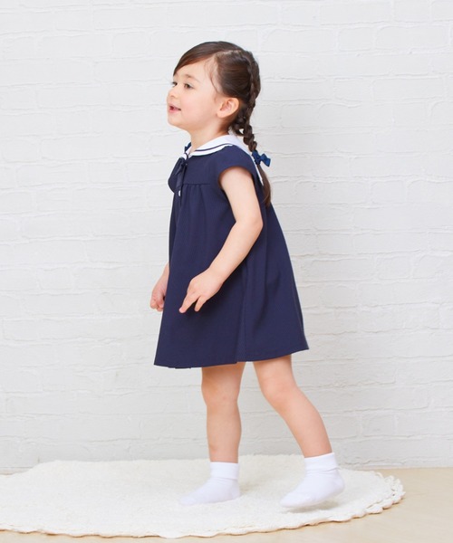 「CHOPIN」 「KIDS」半袖ワンピース 90cm サックスブルー キッズ_画像3