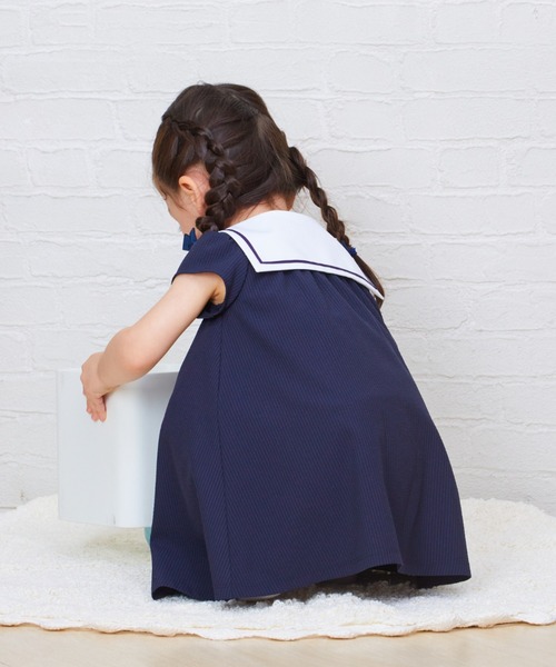 「CHOPIN」 「KIDS」半袖ワンピース 90cm サックスブルー キッズ_画像4