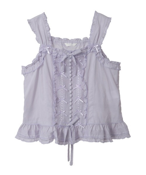 ピンクハウス　グラデーション ティアード キャミソール　トップス　ピコフリル PINK HOUSE（ピンクハウス） ブラウス シャツ フリル使いローン