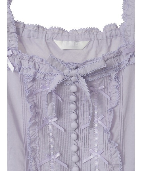 PINK HOUSE（ピンクハウス） ブラウス シャツ フリル使いローン