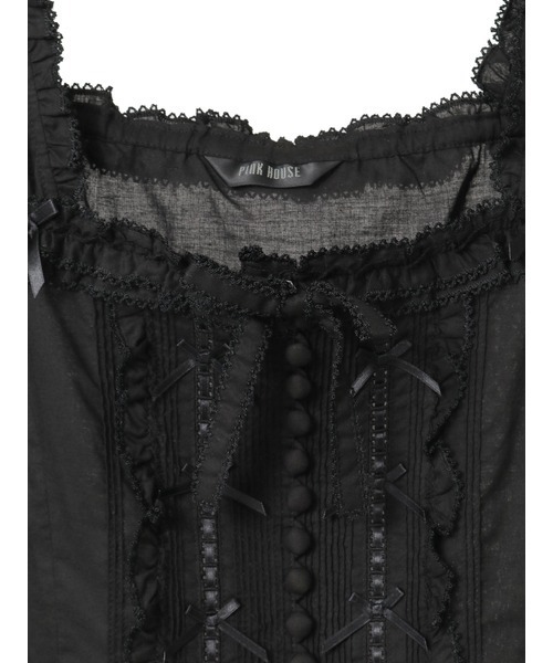 PINK HOUSE（ピンクハウス） ブラウス シャツ フリル使いローン