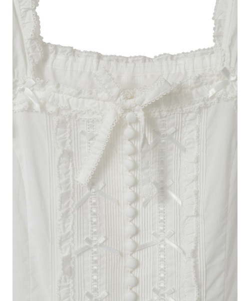 PINK HOUSE（ピンクハウス） ブラウス シャツ フリル使いローン