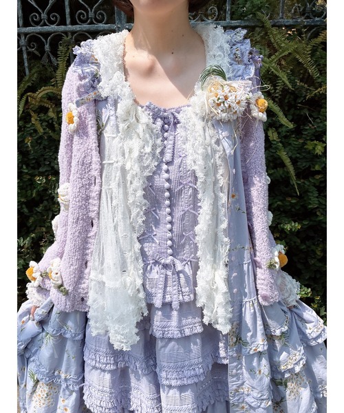 PINK HOUSE（ピンクハウス） ブラウス シャツ フリル使いローン