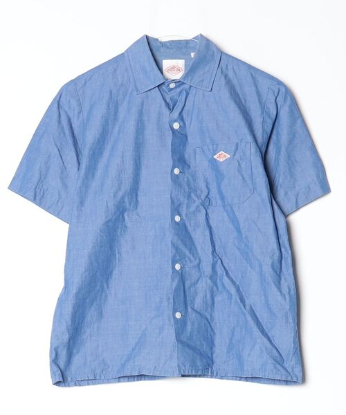 Danton（ダントン） 半袖シャツ 34 ブルー レディース : ZOZOTOWN