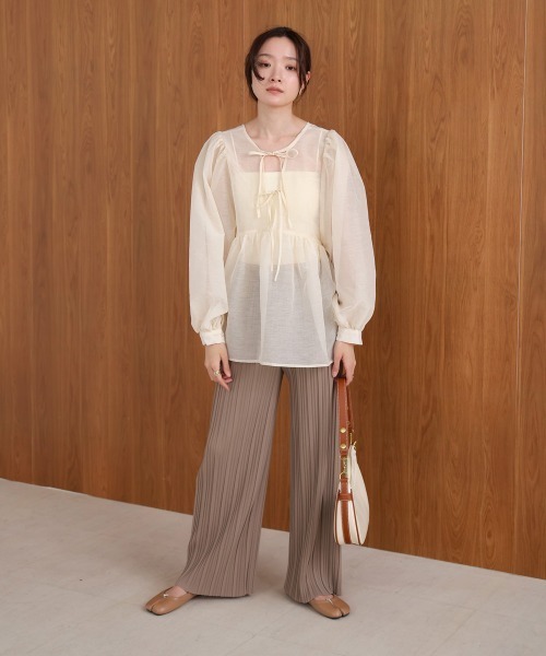 「Bab」 長袖ブラウス M ライトブルー レディース_画像3