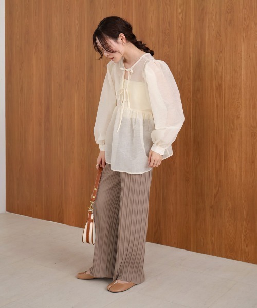 「Bab」 長袖ブラウス M ライトブルー レディース_画像7