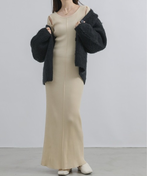 「NEUNA」 ニットワンピース FREE ブラウン レディース_画像3