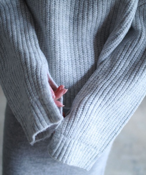 「gina tricot」 長袖ニット M ライトグレー レディース_画像6