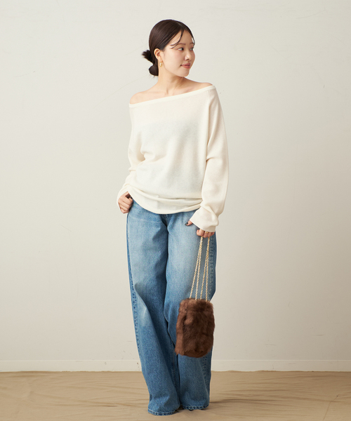 plage（プラージュ） ニット セーター 「追加」Off shoulder slit
