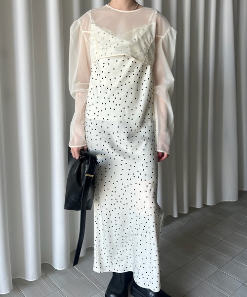Ameri（アメリ） パーティードレス ドレス RANDOM DOT SHEER LAYERED