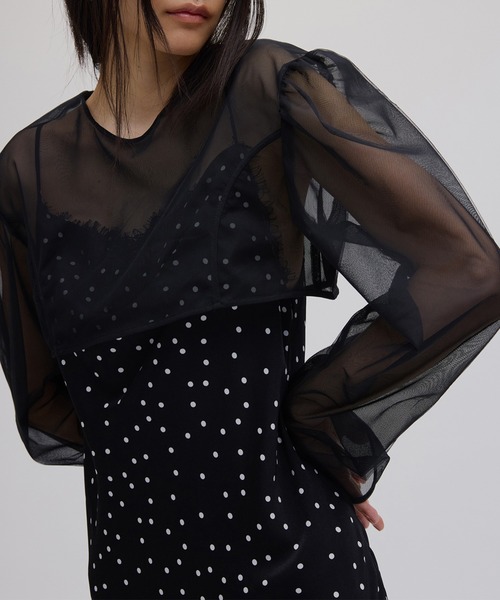 Ameri（アメリ） ドレス RANDOM DOT SHEER LAYERED DRESS : ZOZOTOWN
