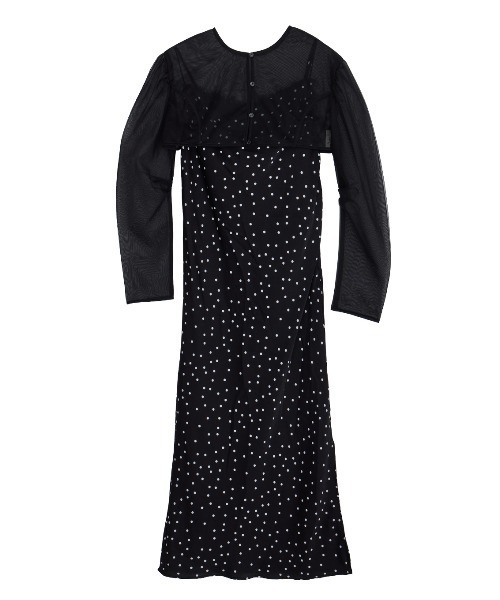 Ameri（アメリ） ドレス RANDOM DOT SHEER LAYERED DRESS : ZOZOTOWN