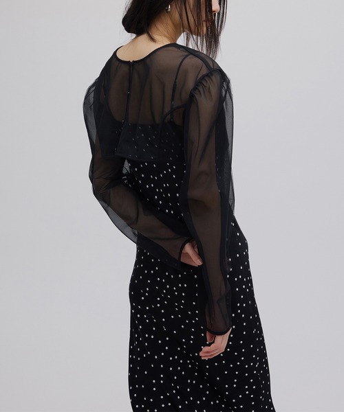 Ameri（アメリ） ドレス RANDOM DOT SHEER LAYERED DRESS : ZOZOTOWN