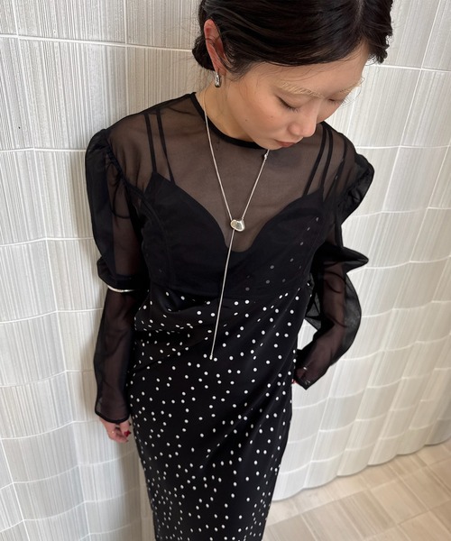Ameri（アメリ） ドレス RANDOM DOT SHEER LAYERED DRESS : ZOZOTOWN