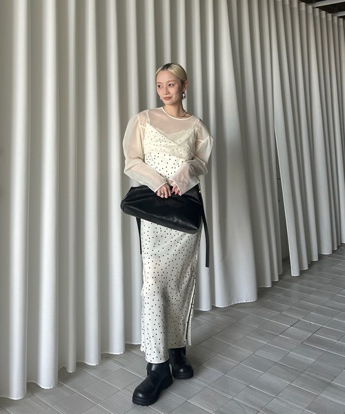 Ameri（アメリ） ドレス RANDOM DOT SHEER LAYERED DRESS : ZOZOTOWN
