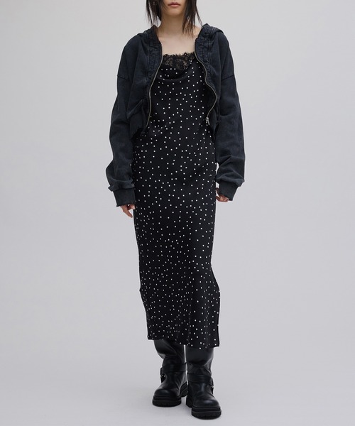 Ameri（アメリ） ドレス RANDOM DOT SHEER LAYERED DRESS : ZOZOTOWN