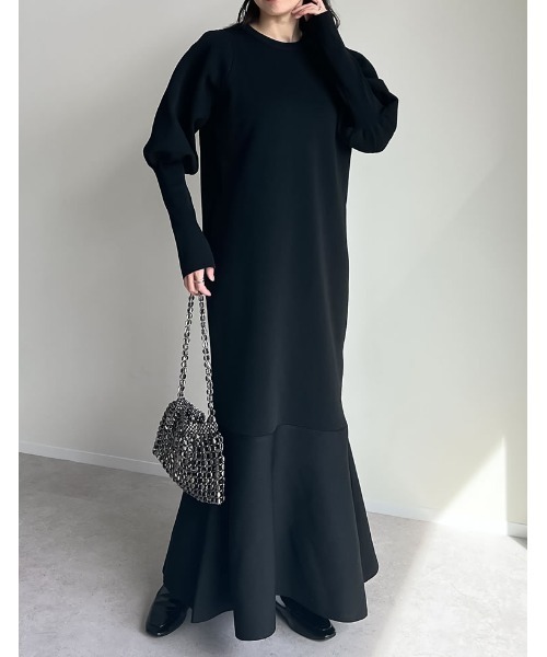 「Re:EDIT」 ニットワンピース MEDIUM アイボリー レディース_画像6