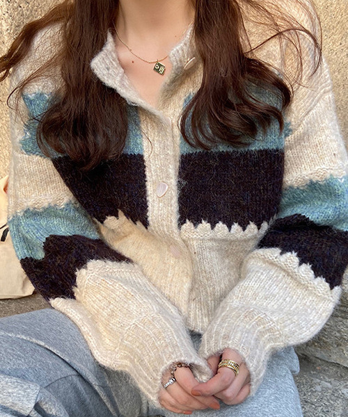 「c.u.l」 ニットカーディガン FREE アイボリー レディース_画像3