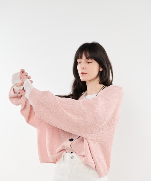 「Shelly island」 ニットカーディガン FREE ピンク レディース_画像4