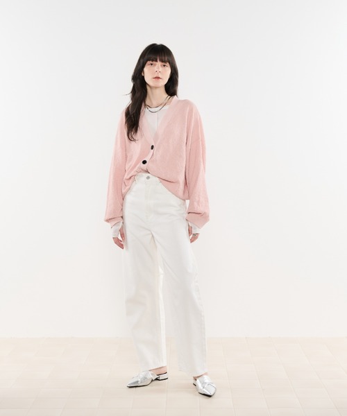 「Shelly island」 ニットカーディガン FREE ピンク レディース_画像6